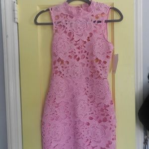 pink lace dress